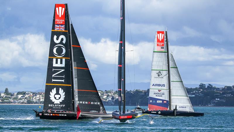 INEOS Team UK, American Magic, Luna Rossa  - Waitemata Harbour - January 8, 2021 - 36th America's Cup photo copyright Richard Gladwell / Sail-World.com taken at Royal Yacht Squadron and featuring the AC75 class