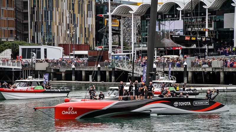 Whidden says the culture, leadership and management of Emirates Team NZ were key factors in their win - here leaving their base for America's Cup - Day 6 - March 16, , - photo © Richard Gladwell / Sail-World.com / nz
