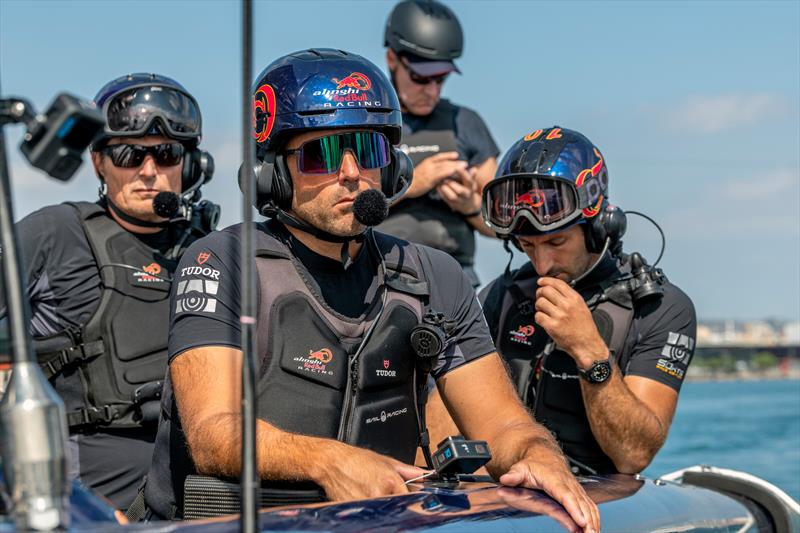 Dean Barker (left rear) - Alinghi Red Bull Racing, Barcelona, Spain, September 2022 photo copyright Olaf Pignataro/Alinghi Red Bull Racing taken at Société Nautique de Genève and featuring the AC75 class