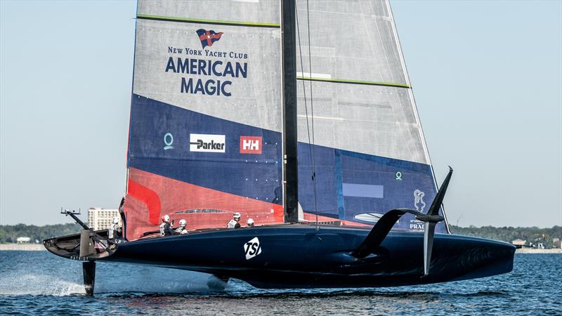 American Magic - AC75 Patriot - Pensacola Fl, October 15, 2022 photo copyright Paul Todd/America's Cup taken at New York Yacht Club and featuring the AC75 class