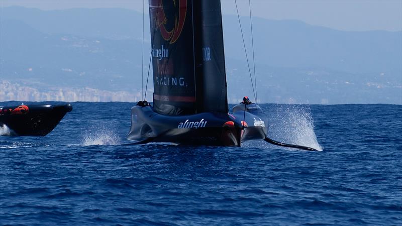 About to fully lift-off - Alinghi Red Bull Racing- AC75 - Day 6 - April 24, 2024 - Barcelona - photo © Ugo Fonolla / America's Cup