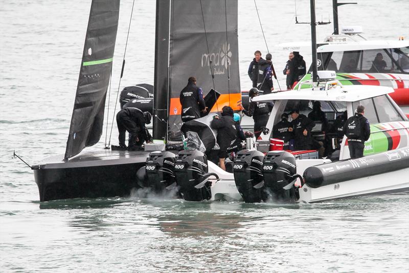 1200hp on the back of the chase boat - July 21, 2020 - photo © Richard Gladwell / Sail-World.com