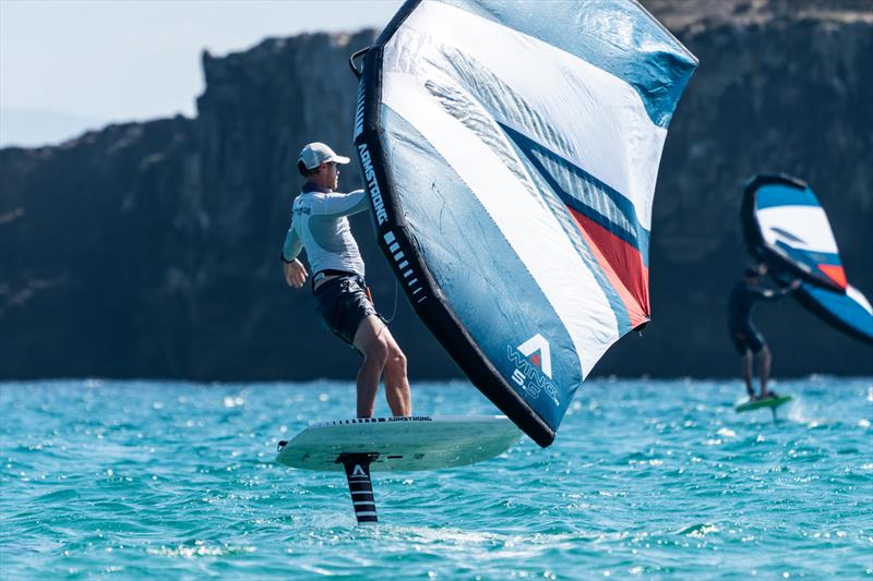 Nathan Outteridge wing foiling in Tarifa, Spain photo copyright Beau Outteridge taken at Real Club Náutico de Palma and featuring the  class