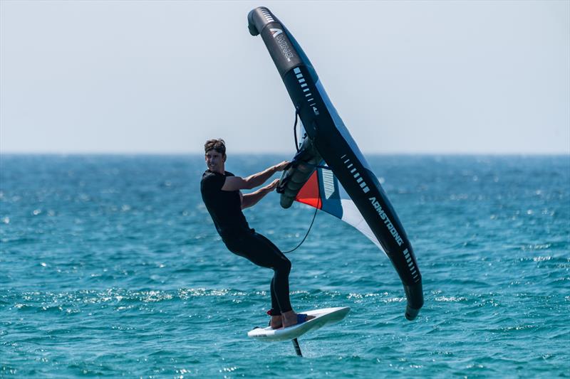 Peter Burling wing foiling in Tarifa, Spain photo copyright Beau Outteridge taken at Real Club Náutico de Palma and featuring the  class