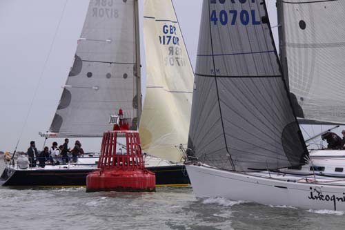 Nine yachts for the Beneteau 40.7 nationals sailed from Hamble photo copyright Eddie Mays taken at Royal Southern Yacht Club and featuring the Beneteau 40.7 class