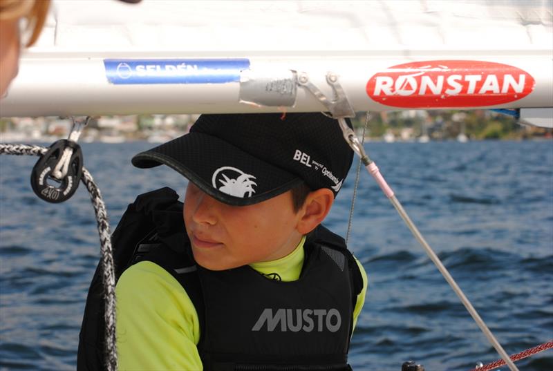 Ten year old Hugo Allison is on line to represent Ausstralia for the fourth time at an International Cadet World Championship photo copyright Peter Campbell taken at Sandy Bay Sailing Club and featuring the Cadet class