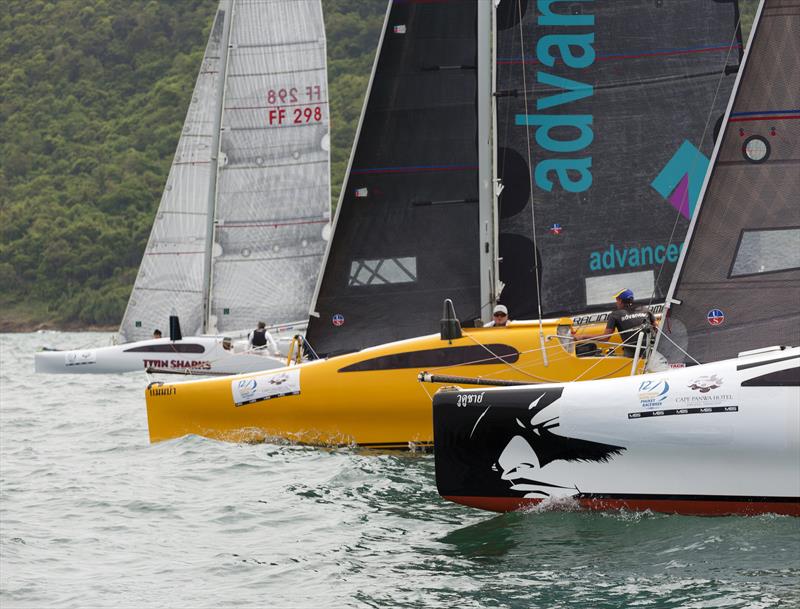 Neck-and-neck racing in the Firefly 850s on final day of Cape Panwa Hotel Phuket Raceweek photo copyright Guy Nowell taken at Phuket Yacht Club and featuring the Catamaran class