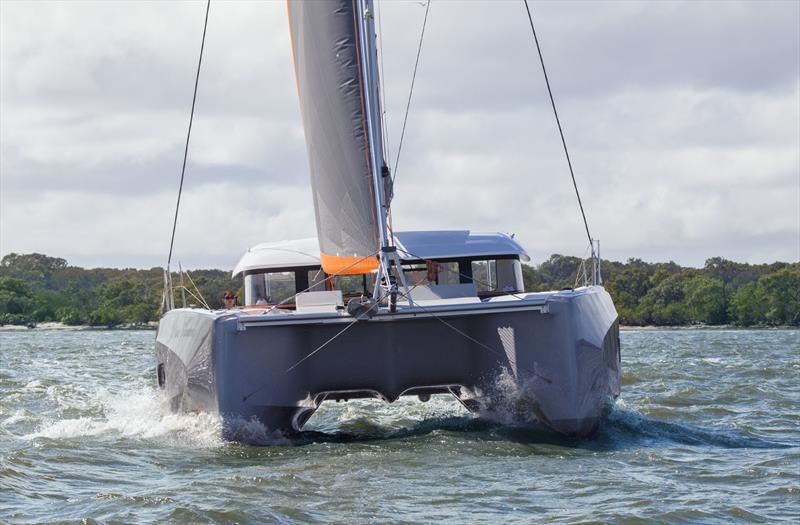 Windward hull lifts but is not airborne - Excess 11 photo copyright John Curnow taken at  and featuring the Catamaran class