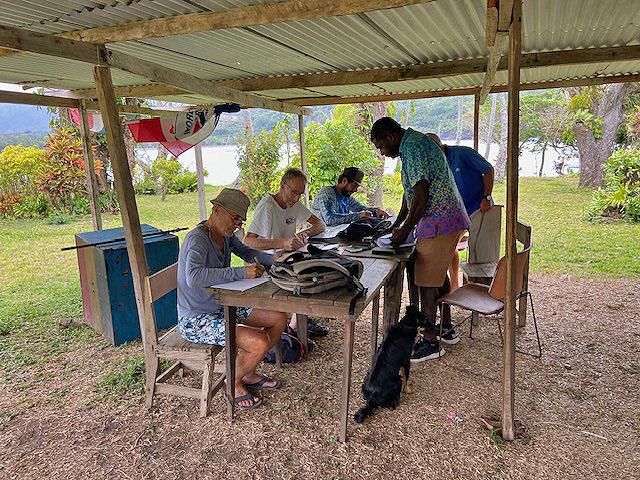 Vanuatu - Tanna Island - Registration /check in with customs and immigration photo copyright Renate Klocke taken at  and featuring the Catamaran class
