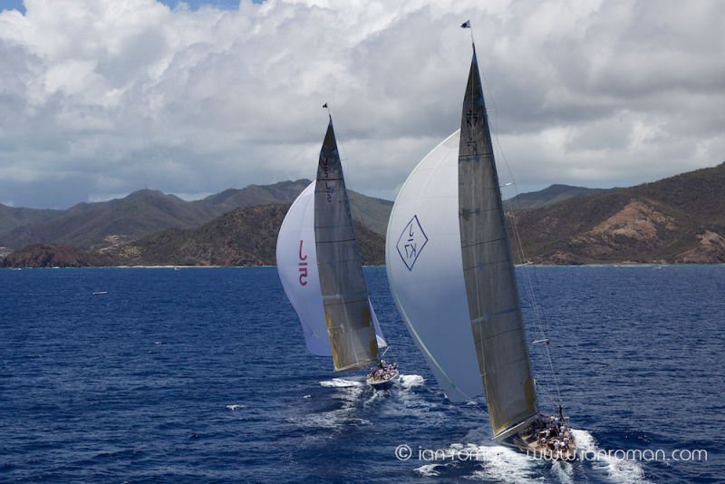 Action from Antigua Classic Race Week photo copyright Ian Roman / www.ianroman.com taken at  and featuring the Classic Yachts class