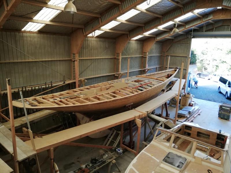 Ida - Scoping the companionway hatch - June 2019 photo copyright Classic Yacht Charitable Trust taken at Royal New Zealand Yacht Squadron and featuring the Classic Yachts class