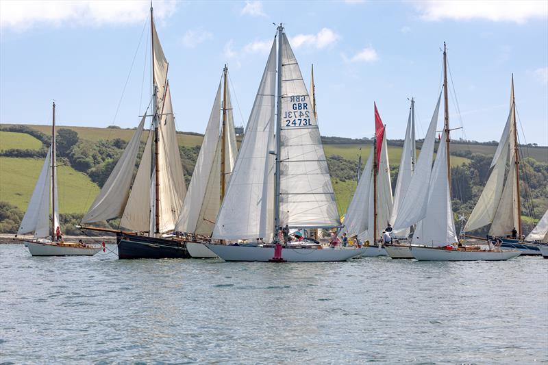 Rounding the leeward mark during Falmouth Classics photo copyright Roger Hollingsworth taken at Royal Cornwall Yacht Club and featuring the Classic Yachts class