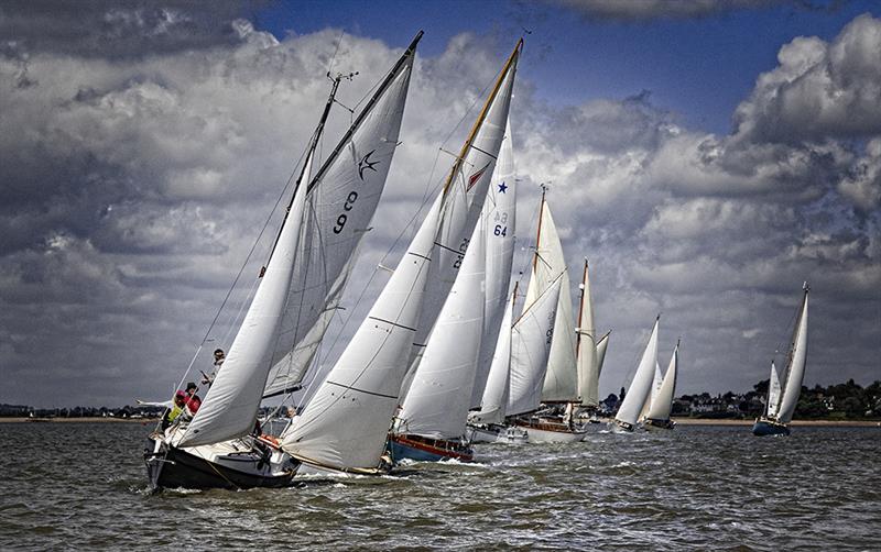 A classic start at Mersea Week photo copyright Chrissie Westgate taken at West Mersea Yacht Club and featuring the Classic Yachts class