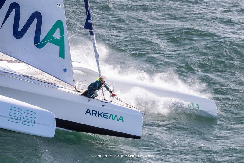 Quentin Vlamynck and Arkema in Saint-Malo photo copyright Vincent Olivaud / Arkema Sport taken at  and featuring the OCEAN50 class