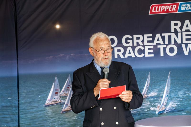 Sir Robin Knox Johnston opens prizegiving - Clipper Race Leg 7 prizegiving photo copyright Burnt House taken at Royal Bermuda Yacht Club and featuring the Clipper 70 class