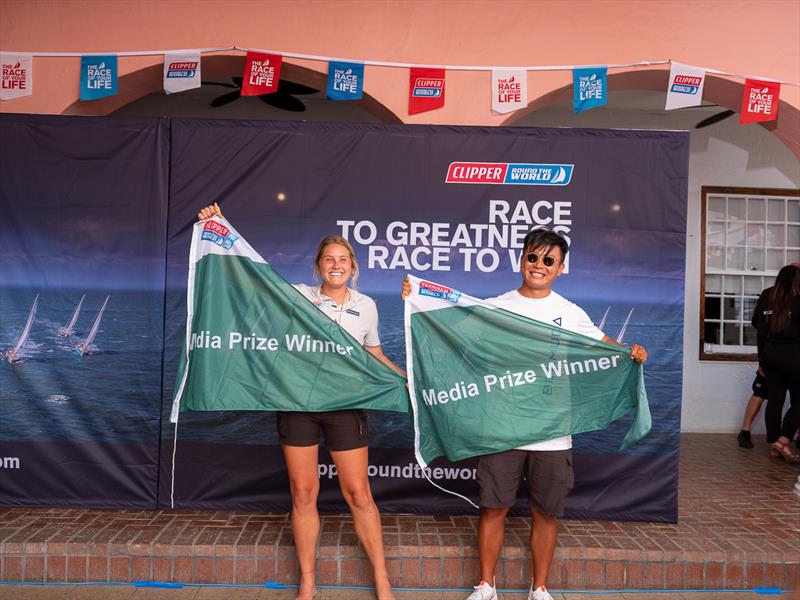 Maddie Church and Frankie Yi - Media Prize winners - Clipper Race Leg 7 prizegiving photo copyright Burnt House taken at Royal Bermuda Yacht Club and featuring the Clipper 70 class