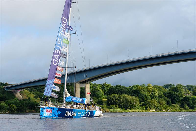 The crew from the Clipper Round the World Yacht Race team Dare To Lead arrives in Derry-Londonderry after race 14, the Transatlantic Race photo copyright Martin McKeown taken at  and featuring the Clipper 70 class