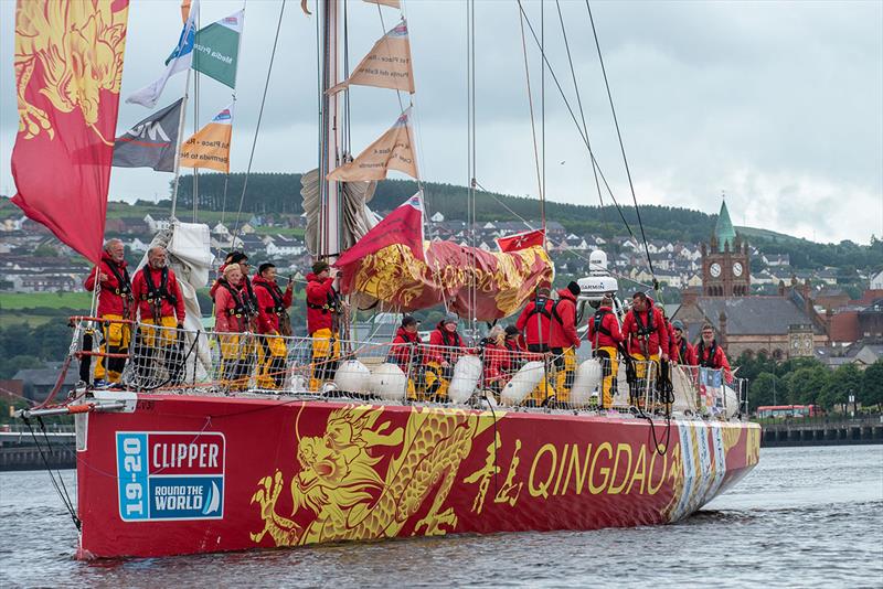 Qingdao from the Clipper Round the World Yacht Race arrives in Derry-Londonderry after leg 14, the Transatlantic Race photo copyright Martin McKeown taken at  and featuring the Clipper 70 class