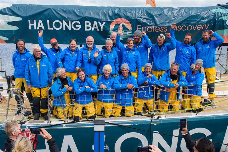 The crew from the Clipper Round the World Yacht Race representing Ha Long Bay Viet Nam arrives in Derry-Londonderry after leg 14, the Transatlantic Race photo copyright Martin McKeown taken at  and featuring the Clipper 70 class