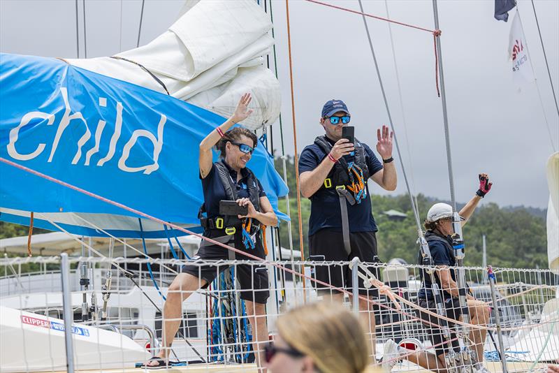 UNICEF crew capturing the moment from the boat as they set sail photo copyright Brooke Miles Photography taken at  and featuring the Clipper 70 class
