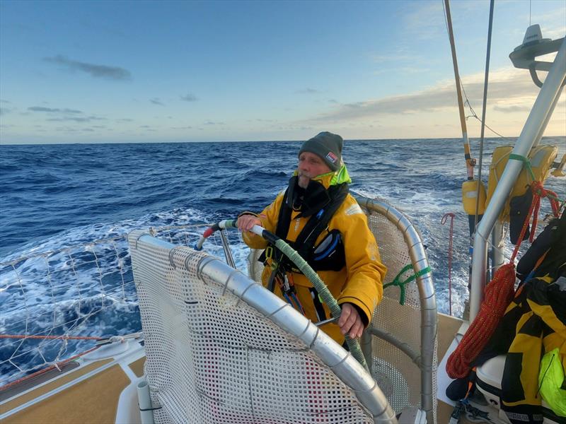 Steve Depew takes to the helm on Zhuhai - photo © Clipper Race