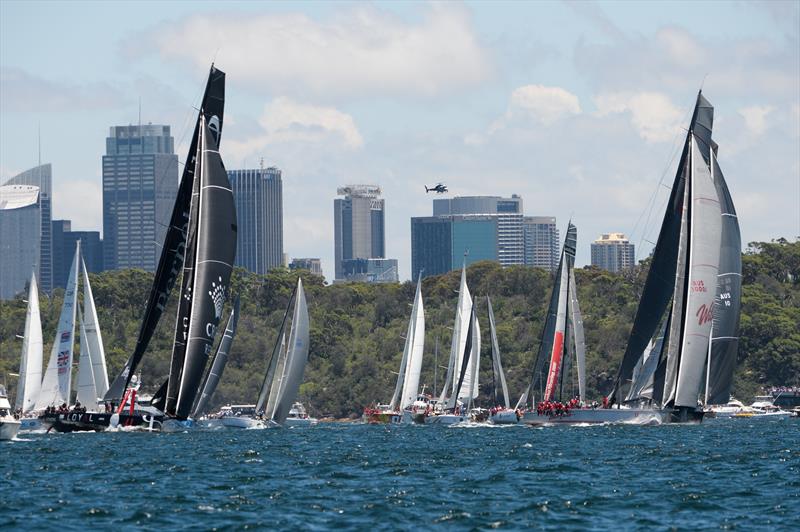 Yachts line up prior to the start of the Rolex Sydney Hobart Yacht Race photo copyright AAP Image / Dan Himbrechts taken at Cruising Yacht Club of Australia and featuring the Clipper Ventures class