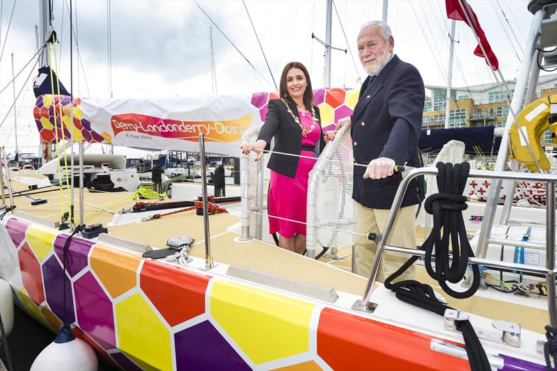 Cllr Elisha McCallion and Sir Robin Knox-Johnston on Derry~Londonderry~Doire photo copyright Clipper Ventures taken at  and featuring the Clipper Ventures class