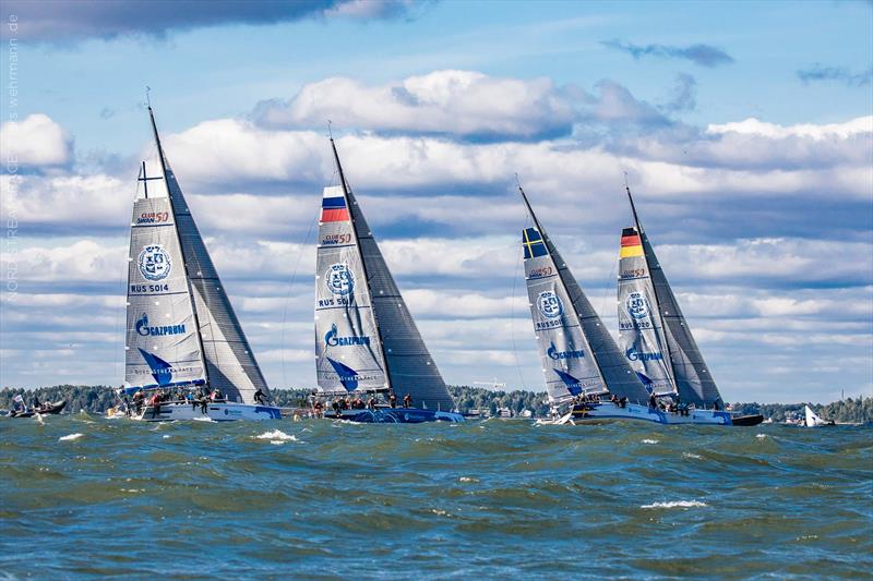 Reefed mainsails at windy Helsinki in the Nord Stream Race photo copyright Lars Wehrmann / Nord Stream Race taken at Helsingfors Segelklubb and featuring the ClubSwan 50 class
