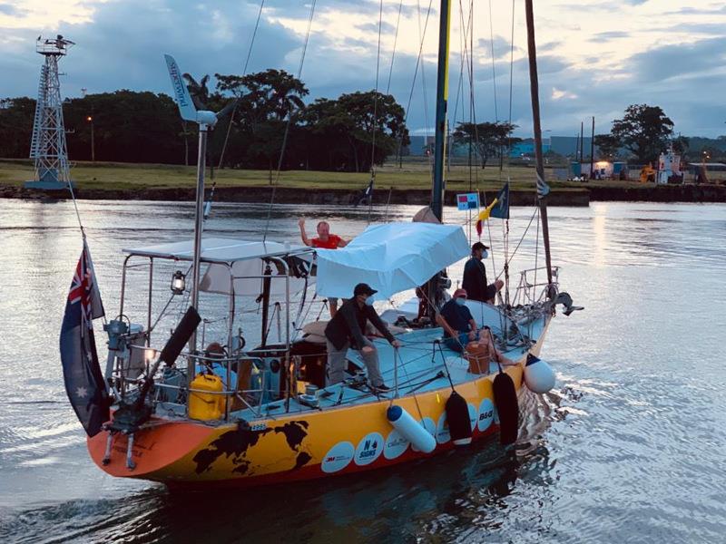 Jon Sanders transits the Panama Canal photo copyright Jon Sanders taken at  and featuring the Cruising Yacht class