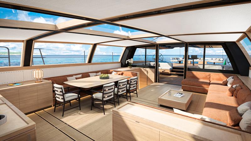 Wallywind150 - main salon looking aft photo copyright Wally Yachts taken at  and featuring the Cruising Yacht class