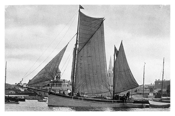 Saoirse departs from Dun Laoghaire in June 1923 at the start of her voyage photo copyright Irish Times taken at  and featuring the Cruising Yacht class