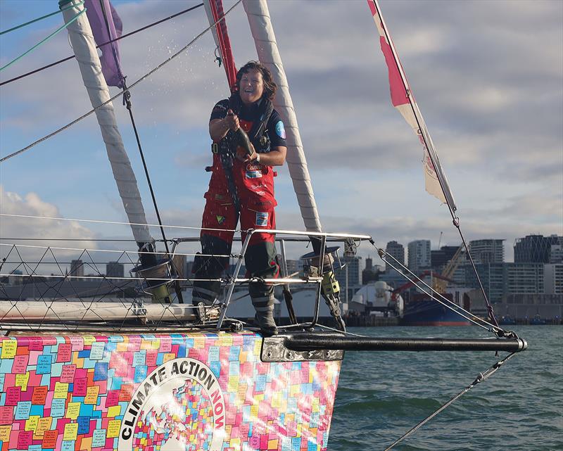 Lisa Blair arrives in Auckland from Sydney, after setting new record for crossing 'The Ditch' - photo ©  Ella Sagnol