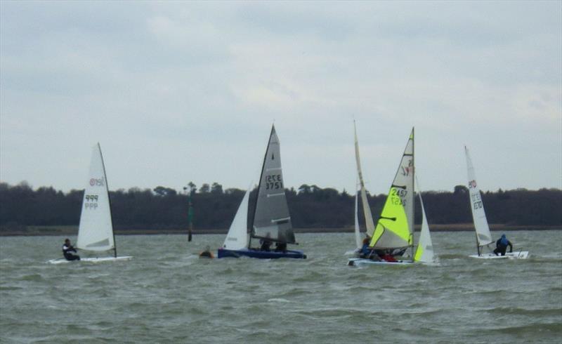 Rounding Black & Orange during LTSC Points Race 1 photo copyright Richard Keeton taken at Lymington Town Sailing Club and featuring the Dinghy class
