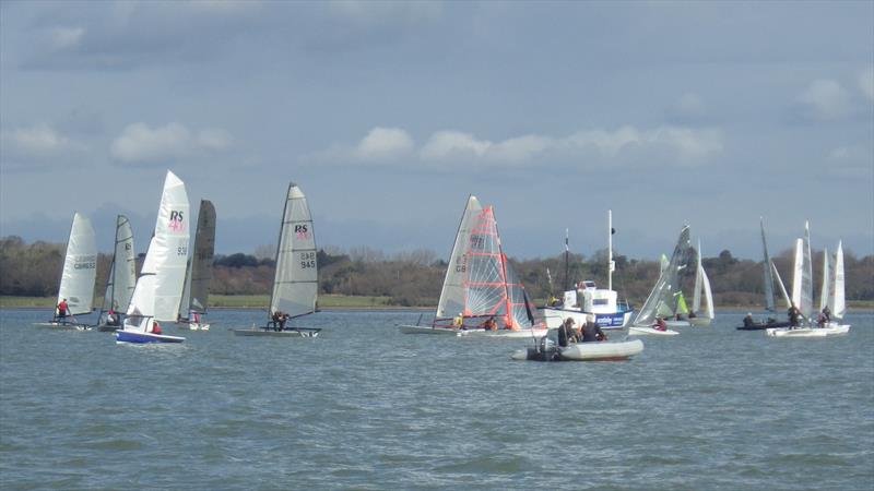 Fast fleet during LTSC Early Points Race 2 photo copyright Alastair Beeton taken at Lymington Town Sailing Club and featuring the Dinghy class