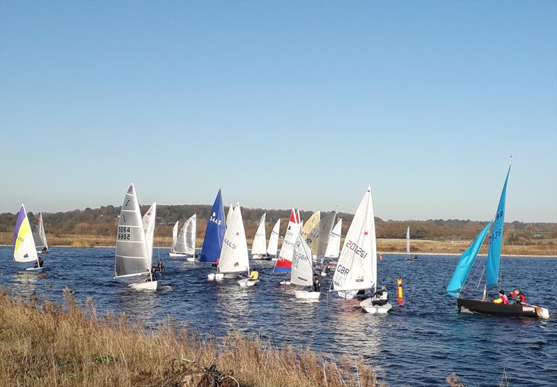 Shotwick Lake Sailing Frostbite Open Series races 5 & 6 photo copyright Geoff Weir taken at Shotwick Lake Sailing and featuring the Dinghy class