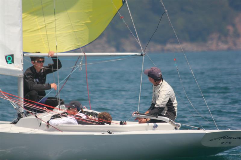 Graham and Julia Bailey's Aimee on day 3 of the Dragon Edinburgh Cup at Torbay photo copyright Rupert Holmes taken at Royal Torbay Yacht Club and featuring the Dragon class
