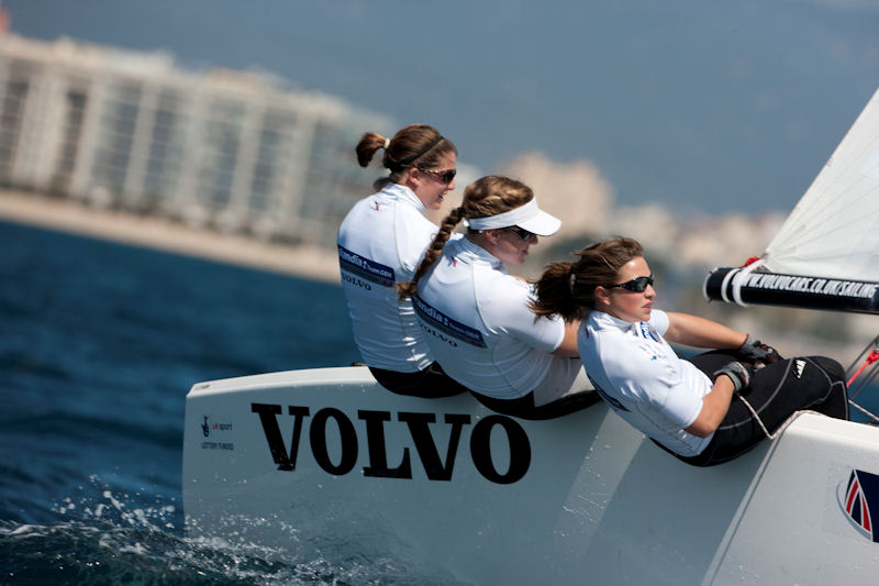 Former 'Match Race Girls' Kate racing at the Princess Sofia Regatta, Palma in 2012 along with sister Lucy and Annie Lush photo copyright Lloyd Images taken at  and featuring the Elliott 6m class