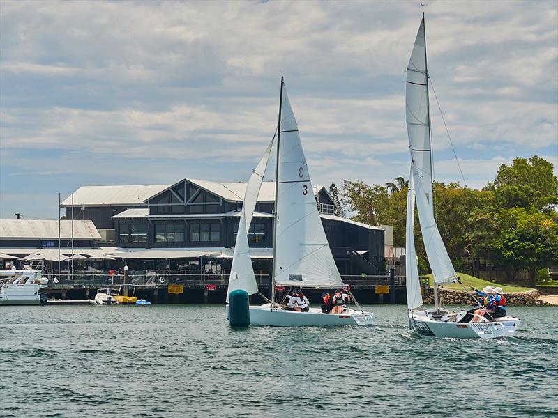 The 2021 Mooloolaba Women's Keelboat Regatta is raced on the Mooloola River, offering great viewing for spectators from The Wharf precenct photo copyright boredzebra taken at Mooloolaba Yacht Club and featuring the Elliott 6m class