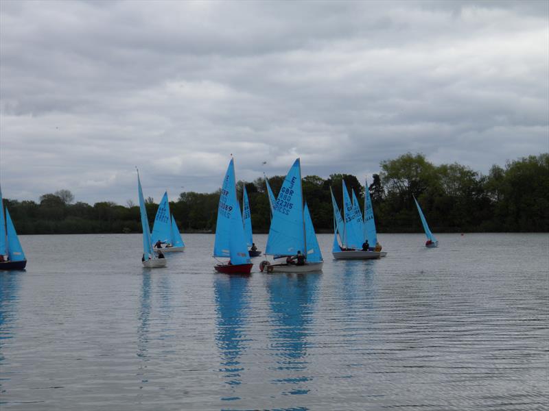 First windward mark in race 2 of the Barnt Green Enterprise Open photo copyright Charlotte Farmer taken at  and featuring the Enterprise class