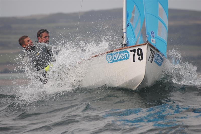 Dave and Chris Jackman win race 2 on day 1 of the Allen, North Sails & Selden Enterprise Nationals at Mount's Bay photo copyright Martyn Curnow taken at  and featuring the Enterprise class