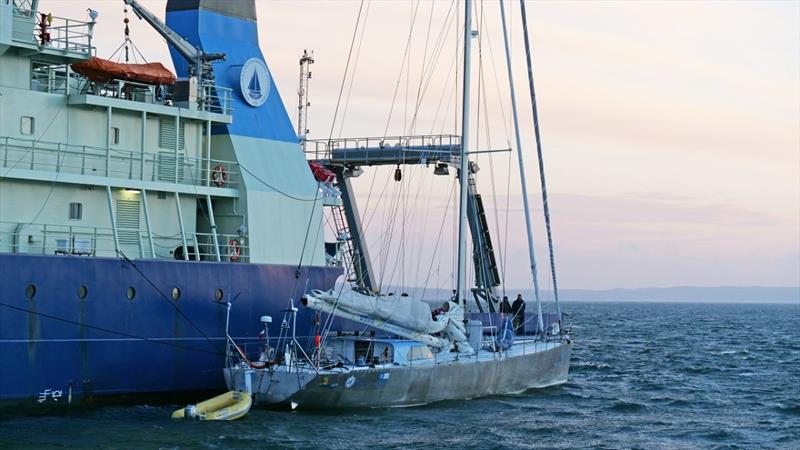 The 82-foot-long S/V Iris arrived at the Woods Hole Oceanographic Institution dock after a three week journey across the Atlantic, and moored next to WHOI's R/V Armstrong photo copyright Woods Hole Oceanographic Institution taken at  and featuring the Environment class