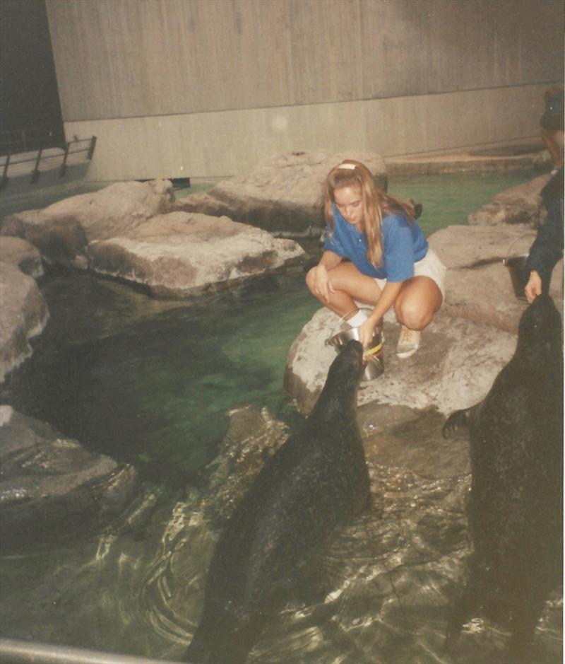 Feeding a seal at the National Aquarium in Baltimore, MD photo copyright Dawn Noren taken at  and featuring the Environment class