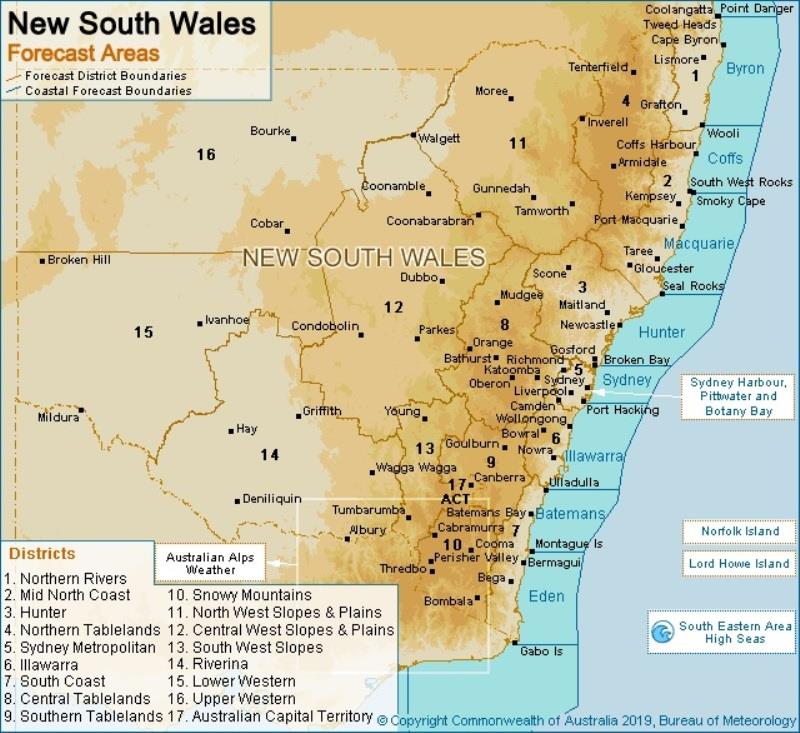 NSW forecast map photo copyright RFA of NSW taken at Recreational Fishing Alliance of NSW (RFA of NSW) and featuring the Environment class