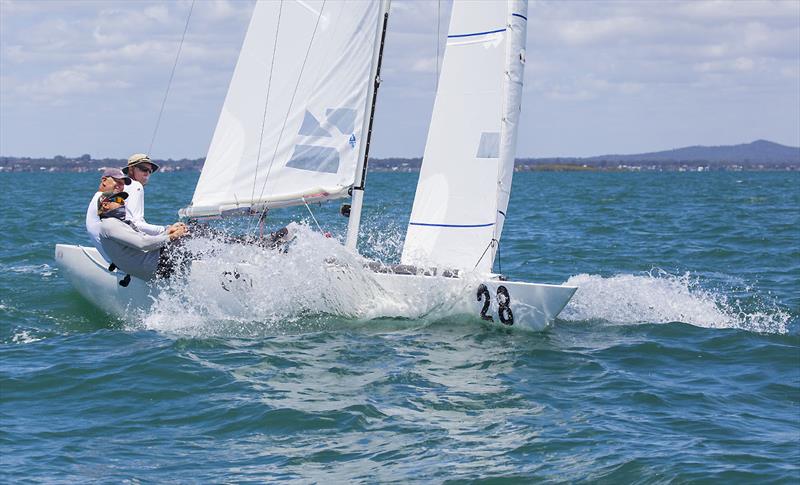 Noel Drennan with Billy Merrington and Lewis Brake on Les Freaks Sont Chic on day 4 of the Etchells Australian Championship photo copyright John Curnow taken at Royal Queensland Yacht Squadron and featuring the Etchells class
