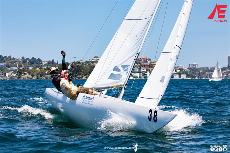 Emotional Rescue out of the Southport Yacht Club loving the classic Sydney conditions - Etchells NSW Championship photo copyright Nic Douglass / www.AdventuresofaSailorGirl.com taken at Royal Sydney Yacht Squadron and featuring the Etchells class
