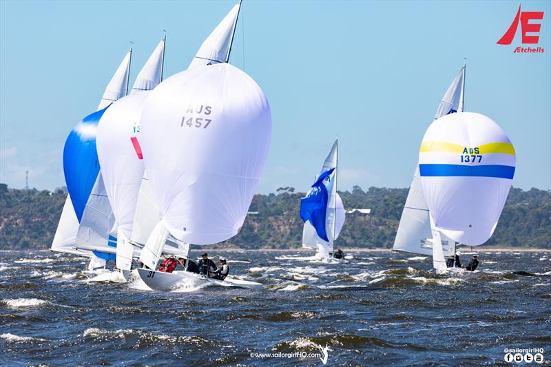 Sporty on Lake King on day 2 of the Etchells Australian Championship photo copyright Nic Douglass @sailorgirlhq taken at Metung Yacht Club and featuring the Etchells class