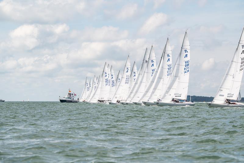 33 boats on day 2 of the 2022 International Etchells Class Pre-Worlds at Cowes photo copyright PKC Media taken at Royal Yacht Squadron and featuring the Etchells class