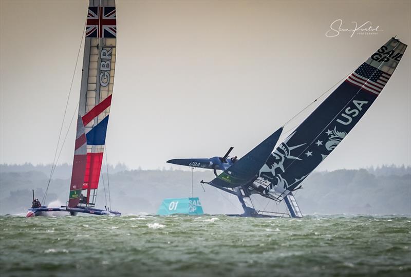 Strong winds for the Cowes SailGP on Sunday photo copyright Sam Kurtul / www.worldofthelens.co.uk taken at  and featuring the F50 class