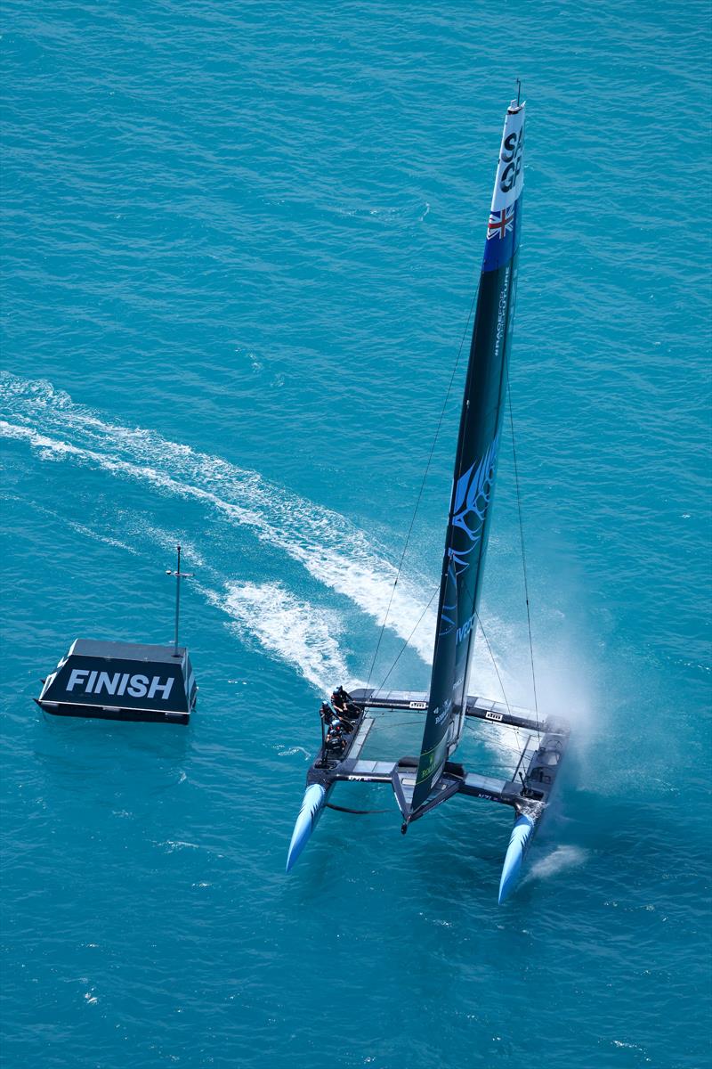 New Zealand SailGP Team co-helmed by Peter Burling and Blair Tuke on Race Day 2 of Bermuda SailGP presented by Hamilton Princess, Season 3, in Bermuda photo copyright Simon Bruty for SailGP taken at  and featuring the F50 class