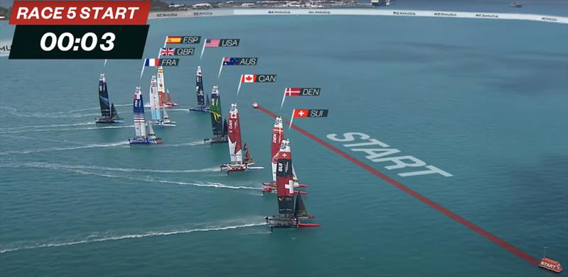 Just before the start of Race 5 , NZL is late along with a few others  - Season 3, SailGP - Bermuda - May 2022 photo copyright SailGP taken at Royal Bermuda Yacht Club and featuring the F50 class